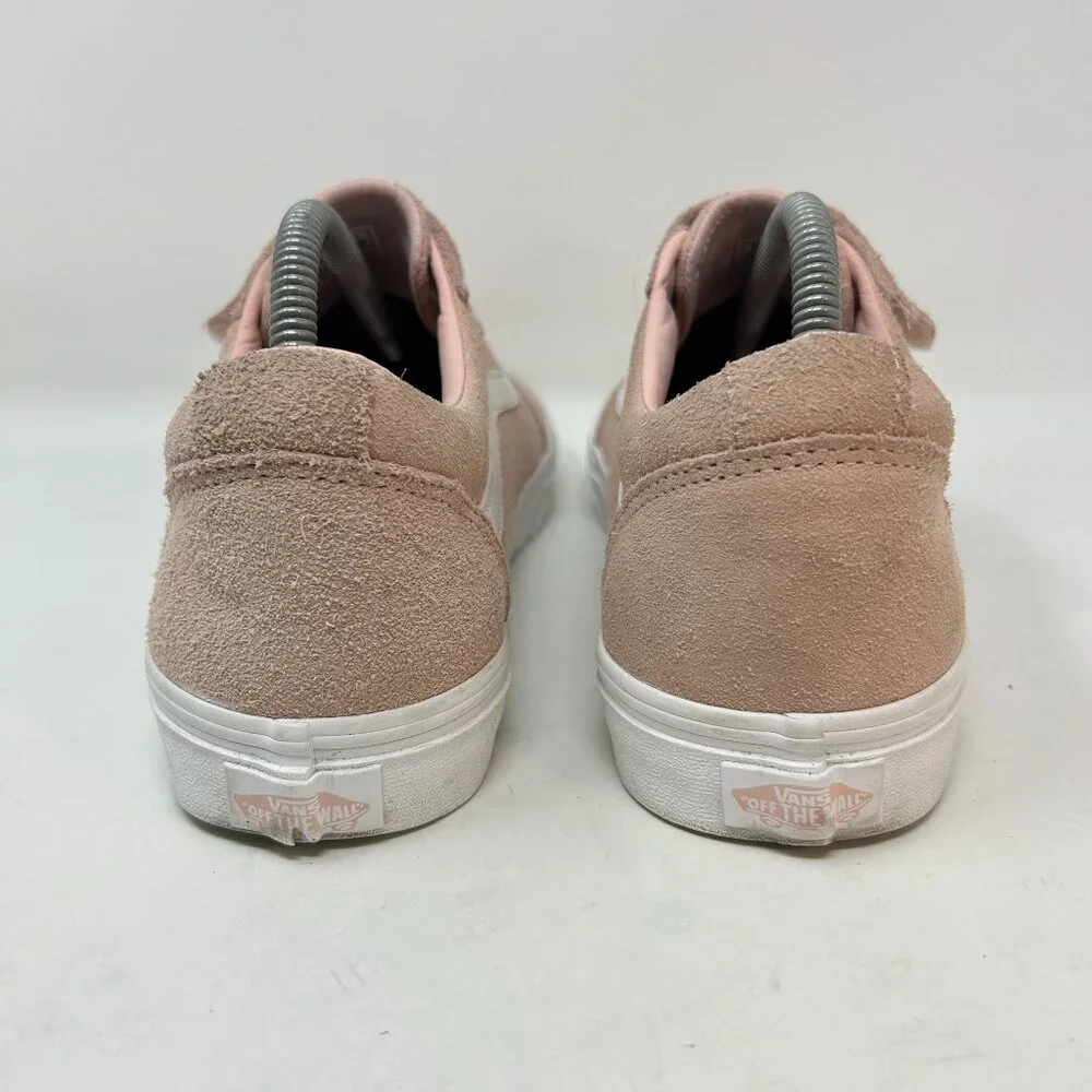 Vans Pink Suede Old Skool V Velcro Sneakers Womens 10 - Picture 2 of 10